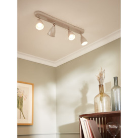 John Lewis Plymouth GU10 LED 4 Spotlight Ceiling Bar, Grey - thumbnail 2