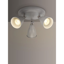 John Lewis Plymouth GU10 LED 3 Spotlight Ceiling Plate, Grey - thumbnail 1