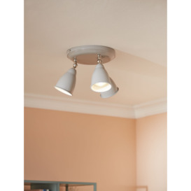 John Lewis Plymouth GU10 LED 3 Spotlight Ceiling Plate, Grey - thumbnail 2