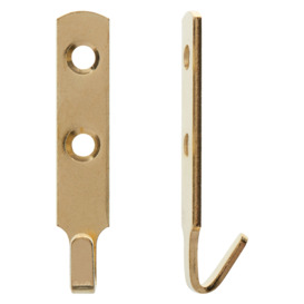 Home Gallery Brass Plated J Hooks, Pack of 2 - thumbnail 2