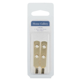 Home Gallery Brass Plated J Hooks, Pack of 2 - thumbnail 1