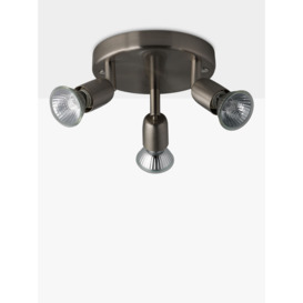 John Lewis ANYDAY Keely 3 Spotlight Ceiling Plate, Brushed Chrome - thumbnail 2