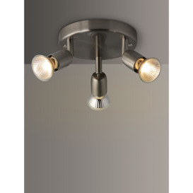 John Lewis ANYDAY Keely 3 Spotlight Ceiling Plate, Brushed Chrome