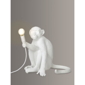 Seletti Sitting Monkey Table Lamp, White - thumbnail 1