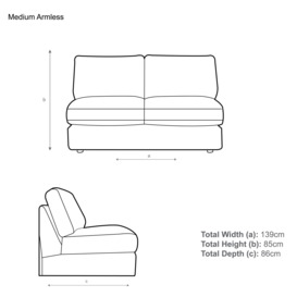 John Lewis Oliver Modular Medium 2 Seater Armless Sofa Unit - thumbnail 2