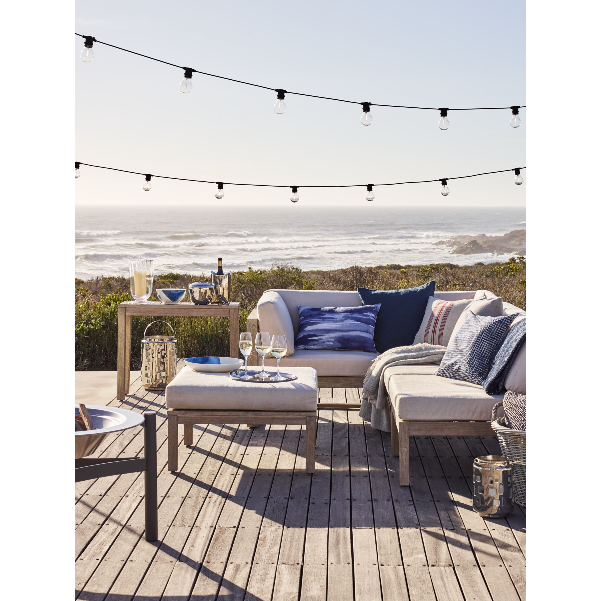 John Lewis St Ives Garden Coffee Table Foot Stool, FSC-Certified