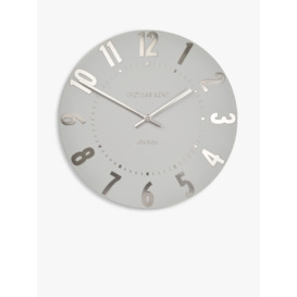 Thomas Kent Mulberry Wall Clock, 30cm, Silver Cloud - thumbnail 1