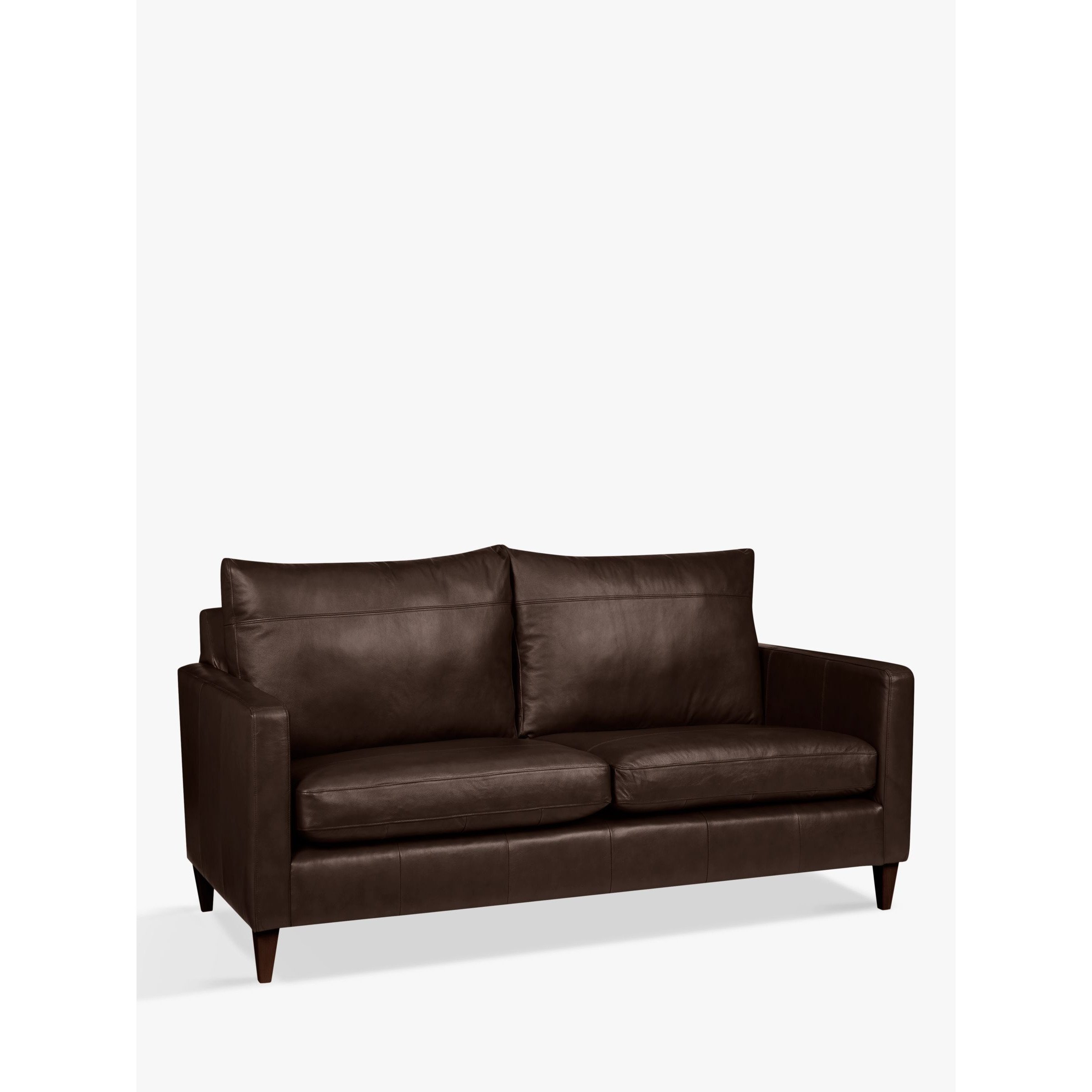 John Lewis Bailey Medium 2 Seater Leather Sofa, Dark Leg - image 1