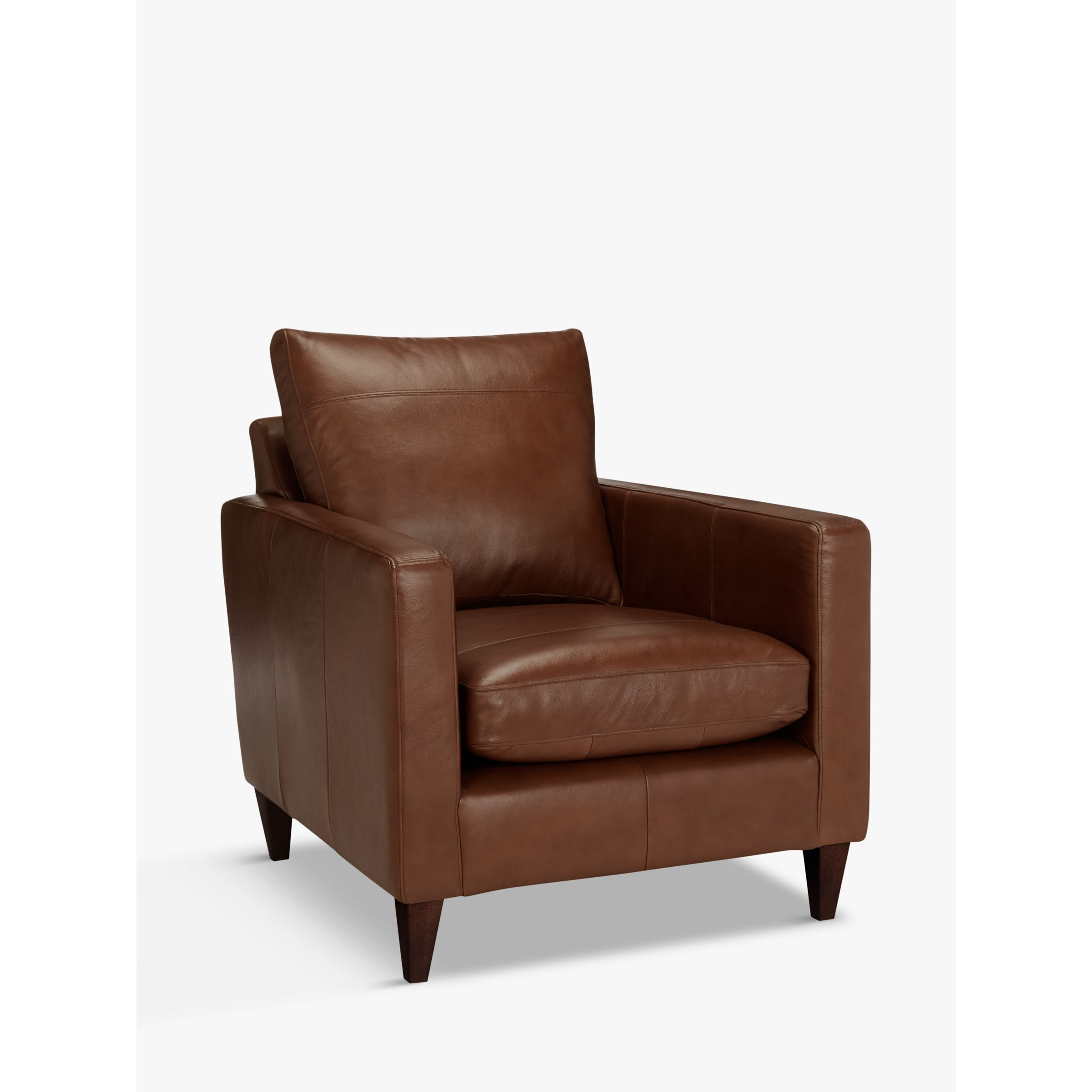 John Lewis Bailey Leather Armchair, Dark Leg - image 1