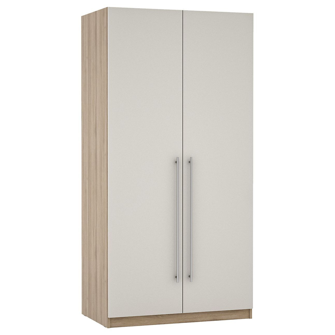 John Lewis ANYDAY Mix It Double Wardrobe, Long T-Bar Handles, Matt Smoke/Grey Ash