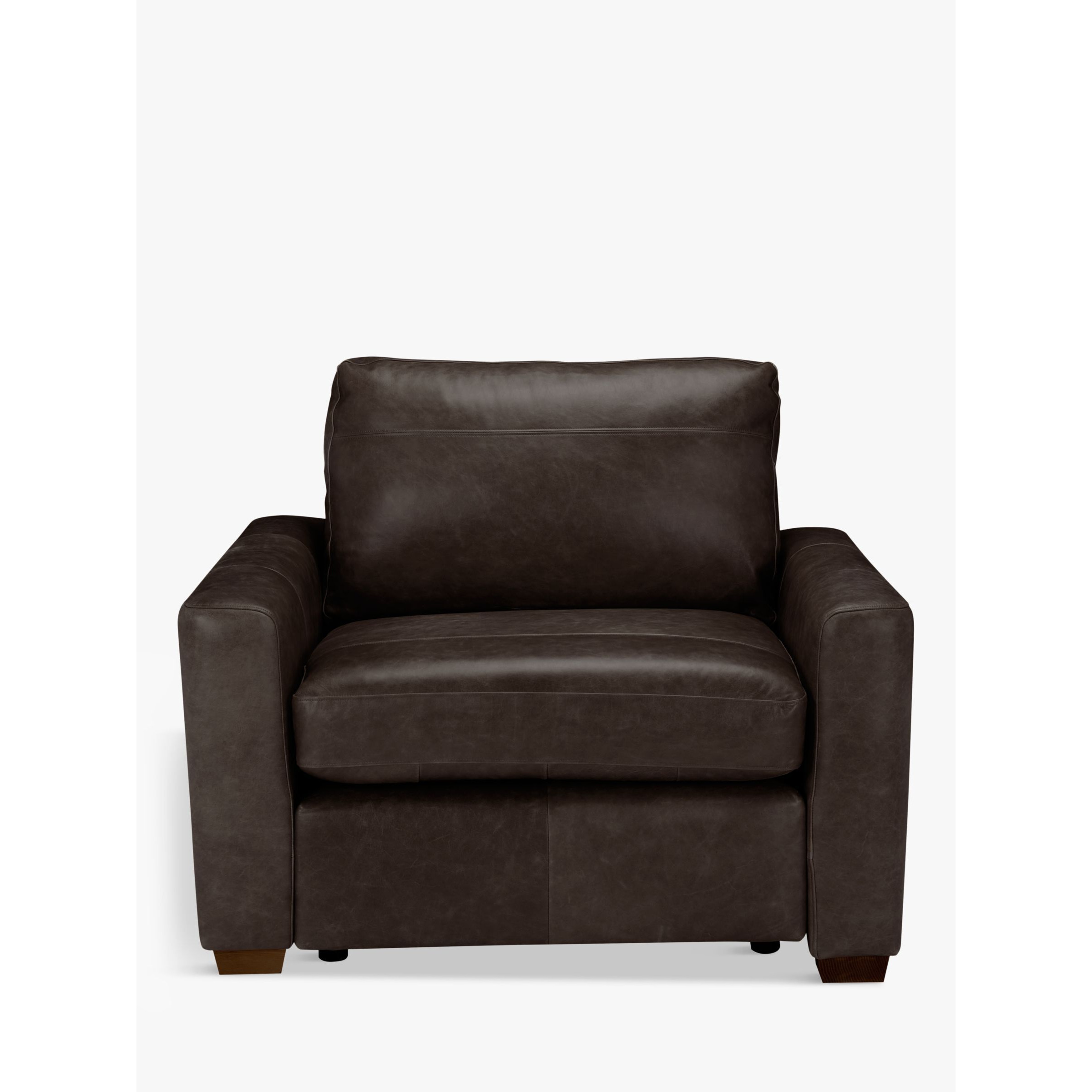 John Lewis Oliver Leather Armchair, Dark Leg - image 1