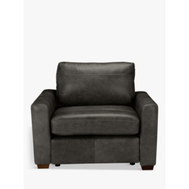 John Lewis Oliver Leather Armchair, Dark Leg - thumbnail 1
