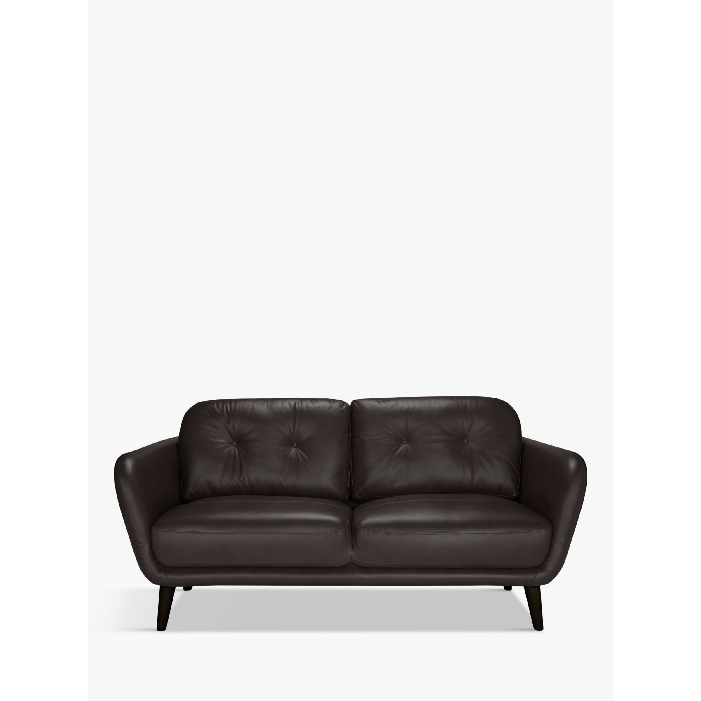 John Lewis Arlo Medium 2 Seater Leather Sofa, Dark Leg - image 1