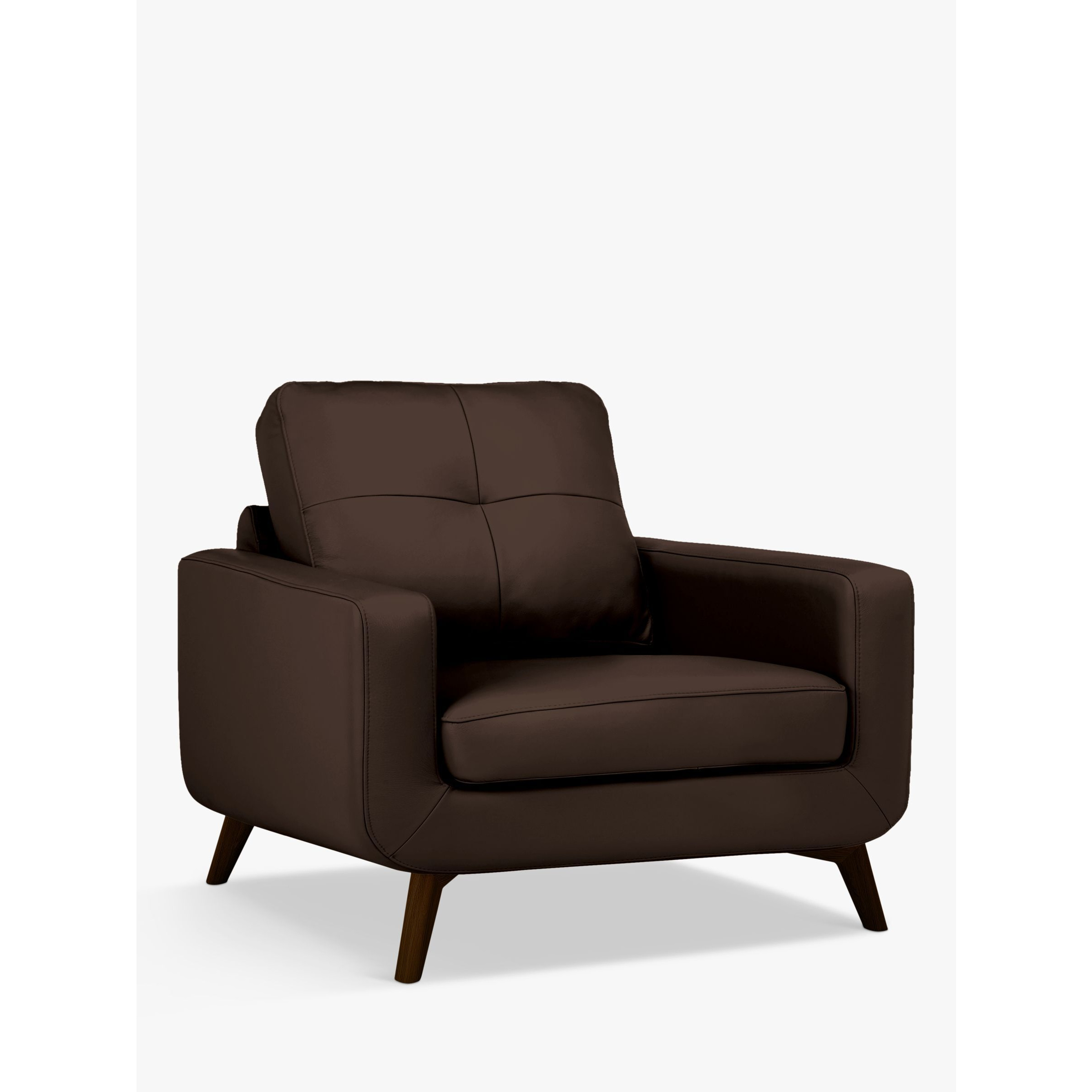 John Lewis Barbican Leather Armchair, Dark Leg - image 1