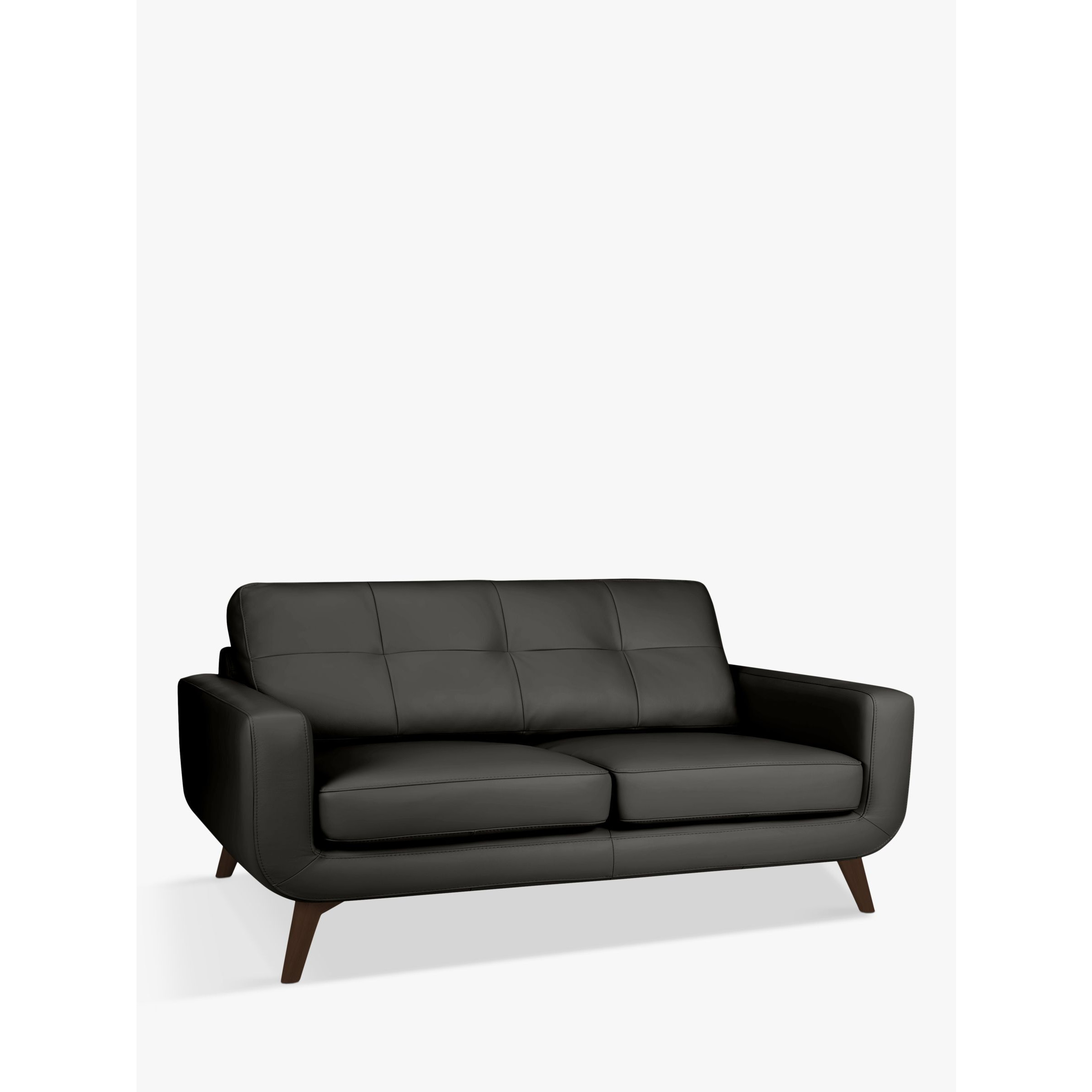 John Lewis Barbican Large 3 Seater Leather Sofa, Dark Leg - image 1