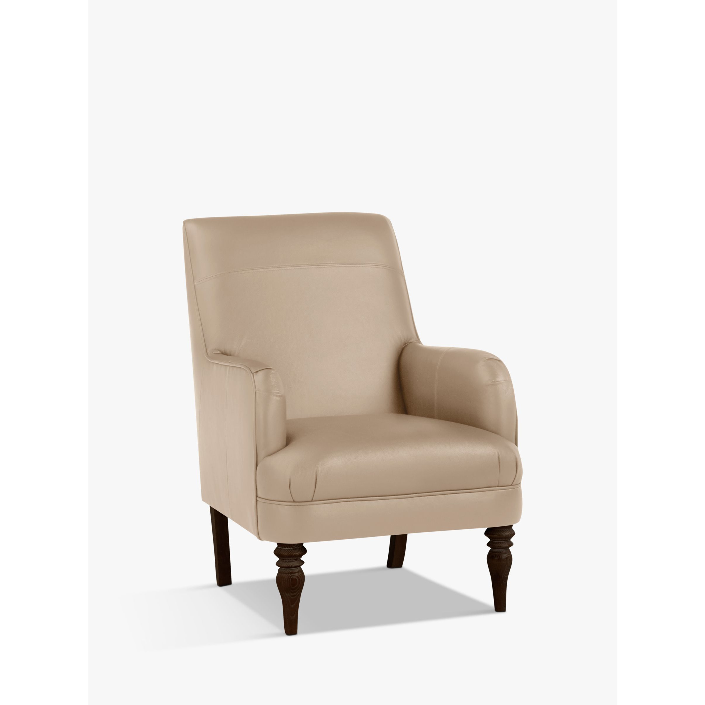 John Lewis Sterling Leather Armchair, Dark Leg - image 1