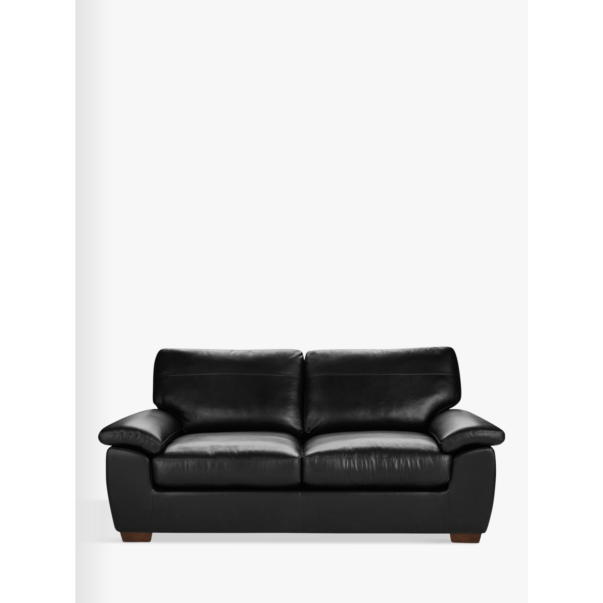 John Lewis Camden Large 3 Seater Leather Sofa, Dark Leg - image 1