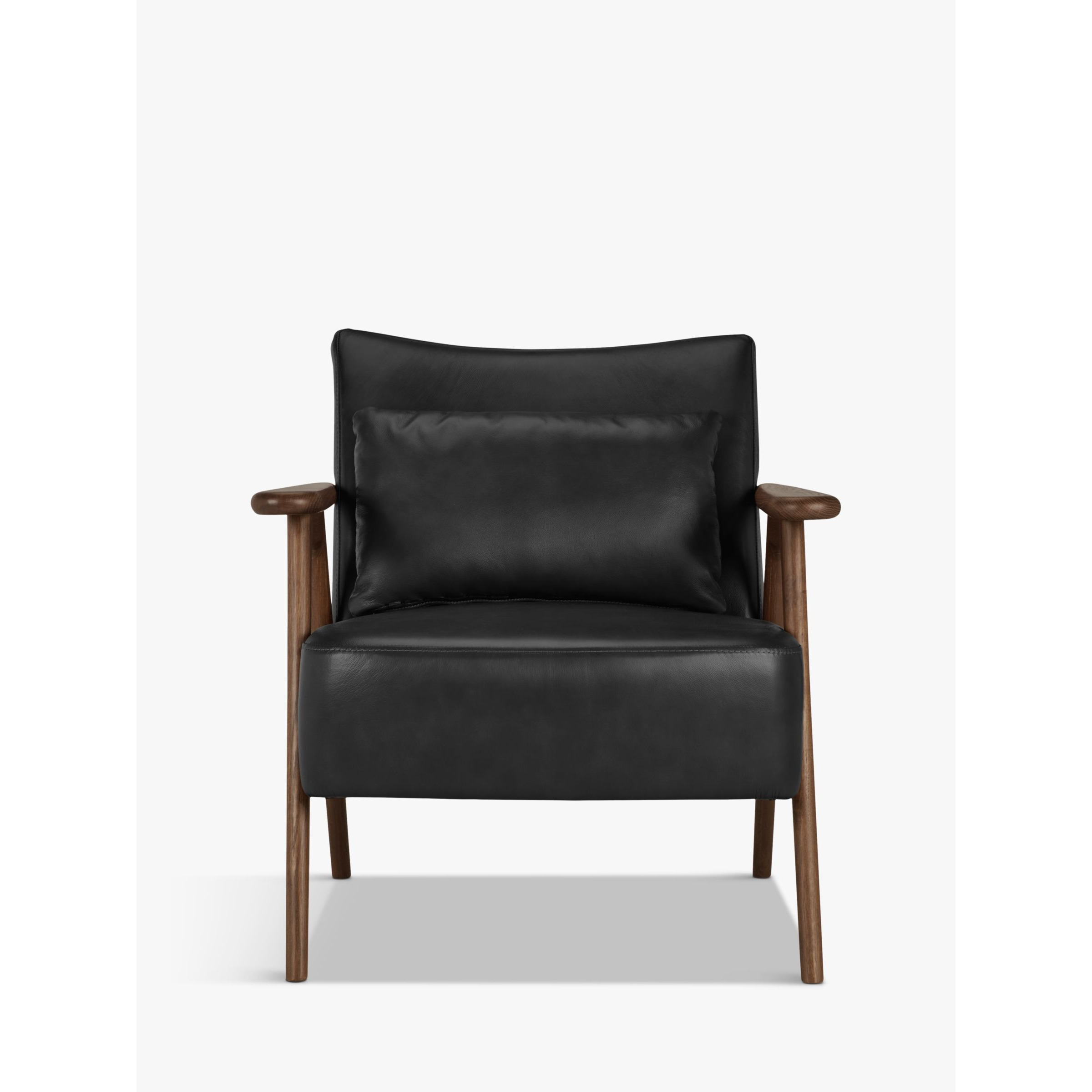 John Lewis Hendricks Leather Armchair, Dark Wood Frame - image 1