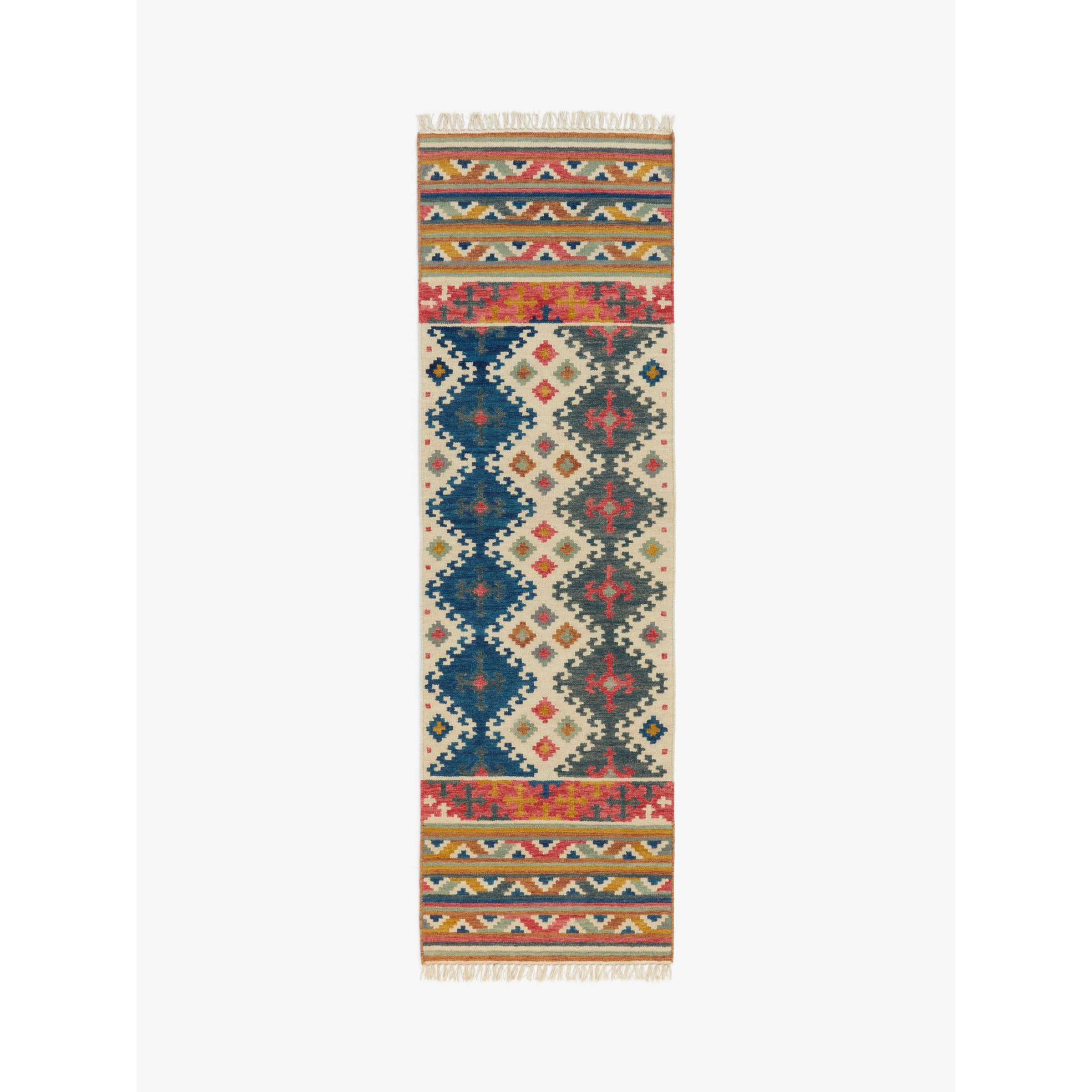 John Lewis Fusion Souk Kelim Rug, Blue