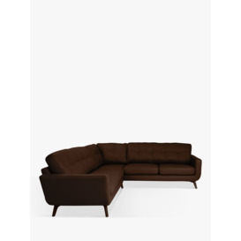 John Lewis Barbican 5+ Seater Leather Corner Sofa, Dark Leg - thumbnail 1