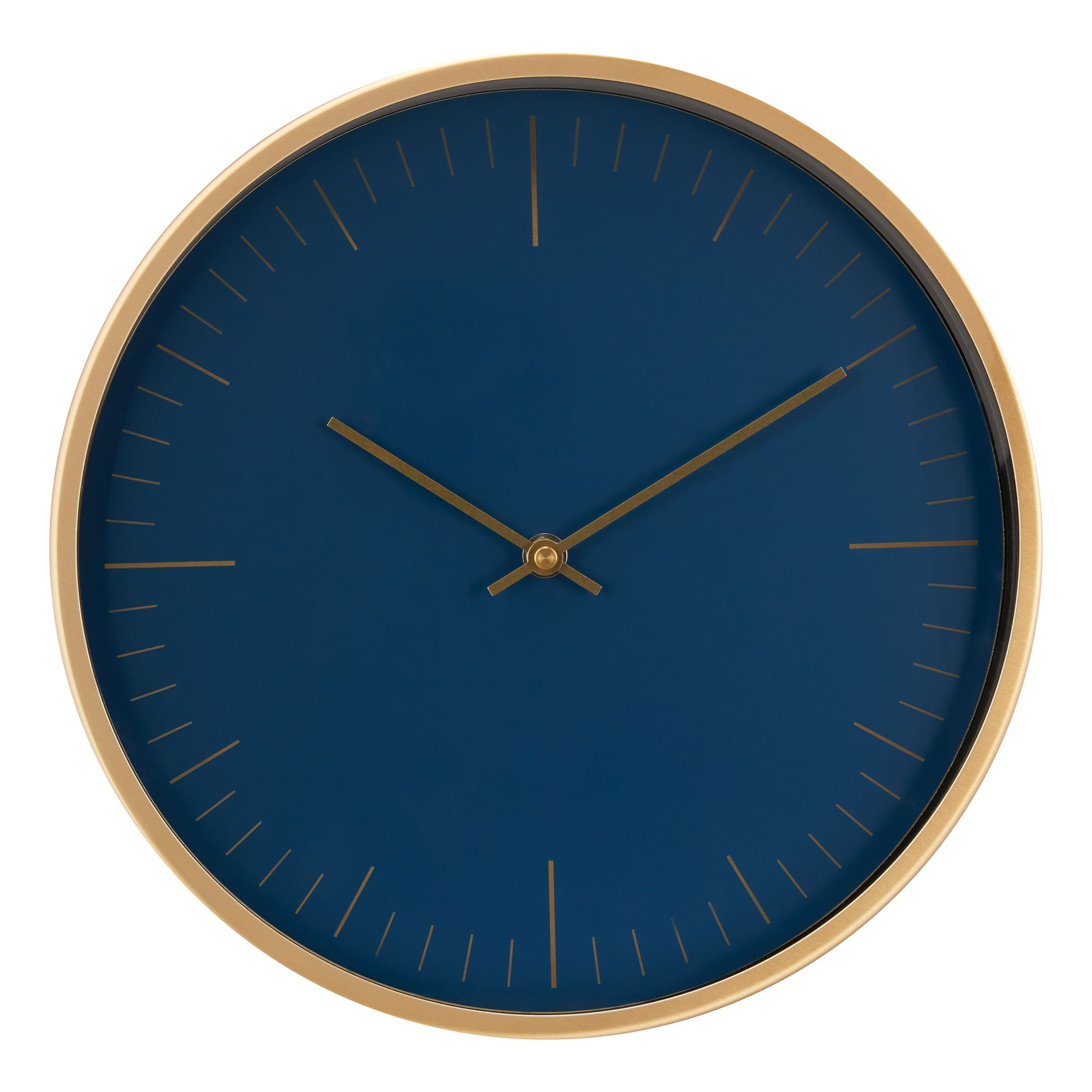 John Lewis Wall Clock, Navy/Brass, 30cm - image 1