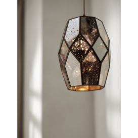 John Lewis Romy Easy-to-Fit Mirrored Glass Ceiling Shade, Gold - thumbnail 2