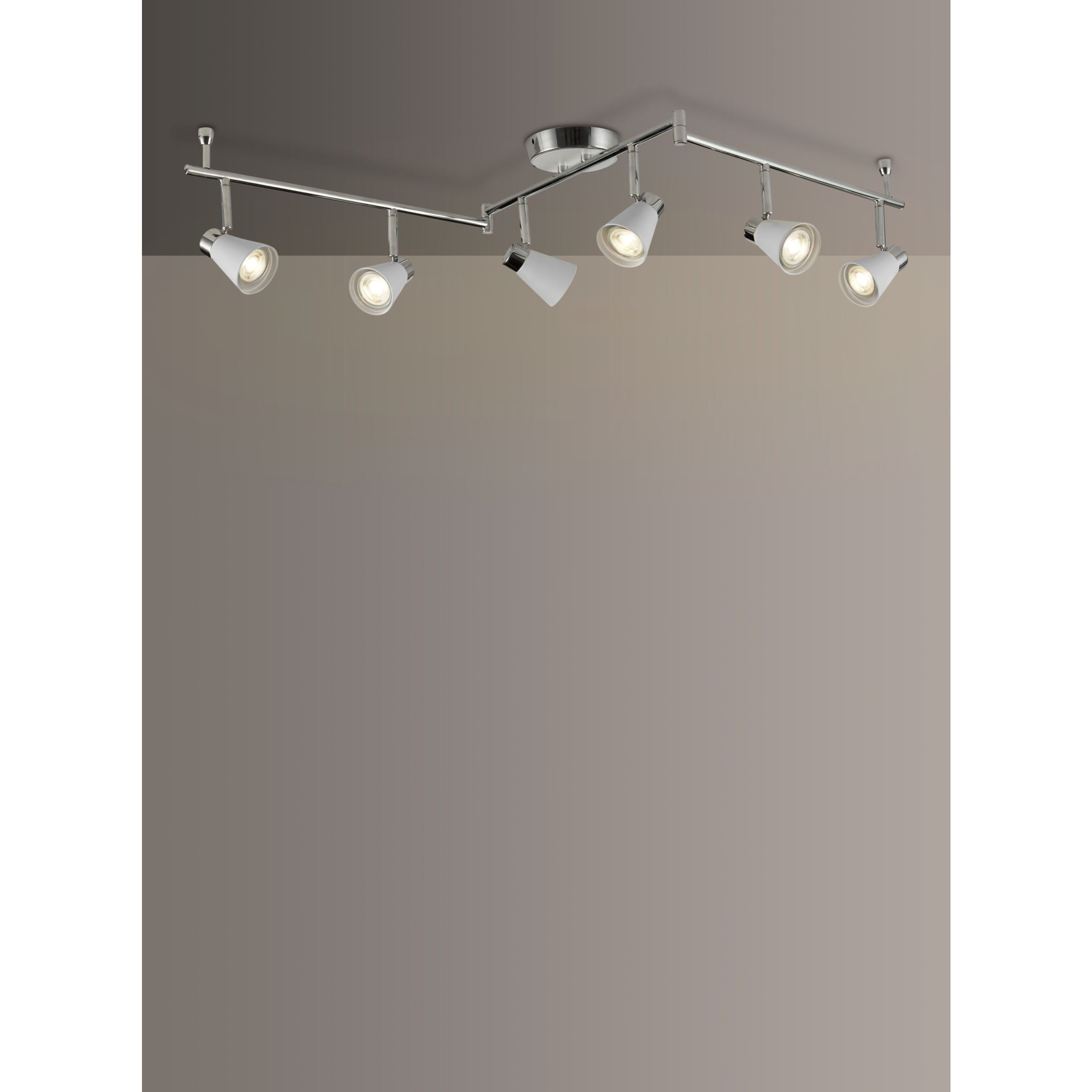 John Lewis Logan GU10 LED 6 Spotlight Ceiling Bar - image 1