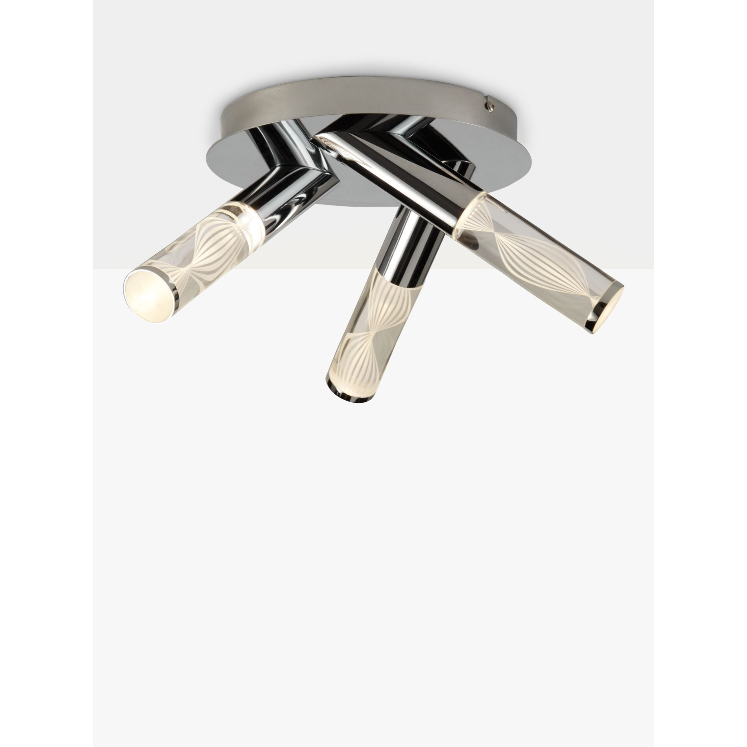 John Lewis Oslo LED 3 Arm Bathroom Ceiling Plate, Chrome - image 1
