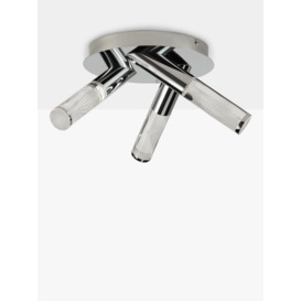 John Lewis Oslo LED 3 Arm Bathroom Ceiling Plate, Chrome - thumbnail 2