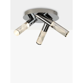 John Lewis Oslo LED 3 Arm Bathroom Ceiling Plate, Chrome - thumbnail 1