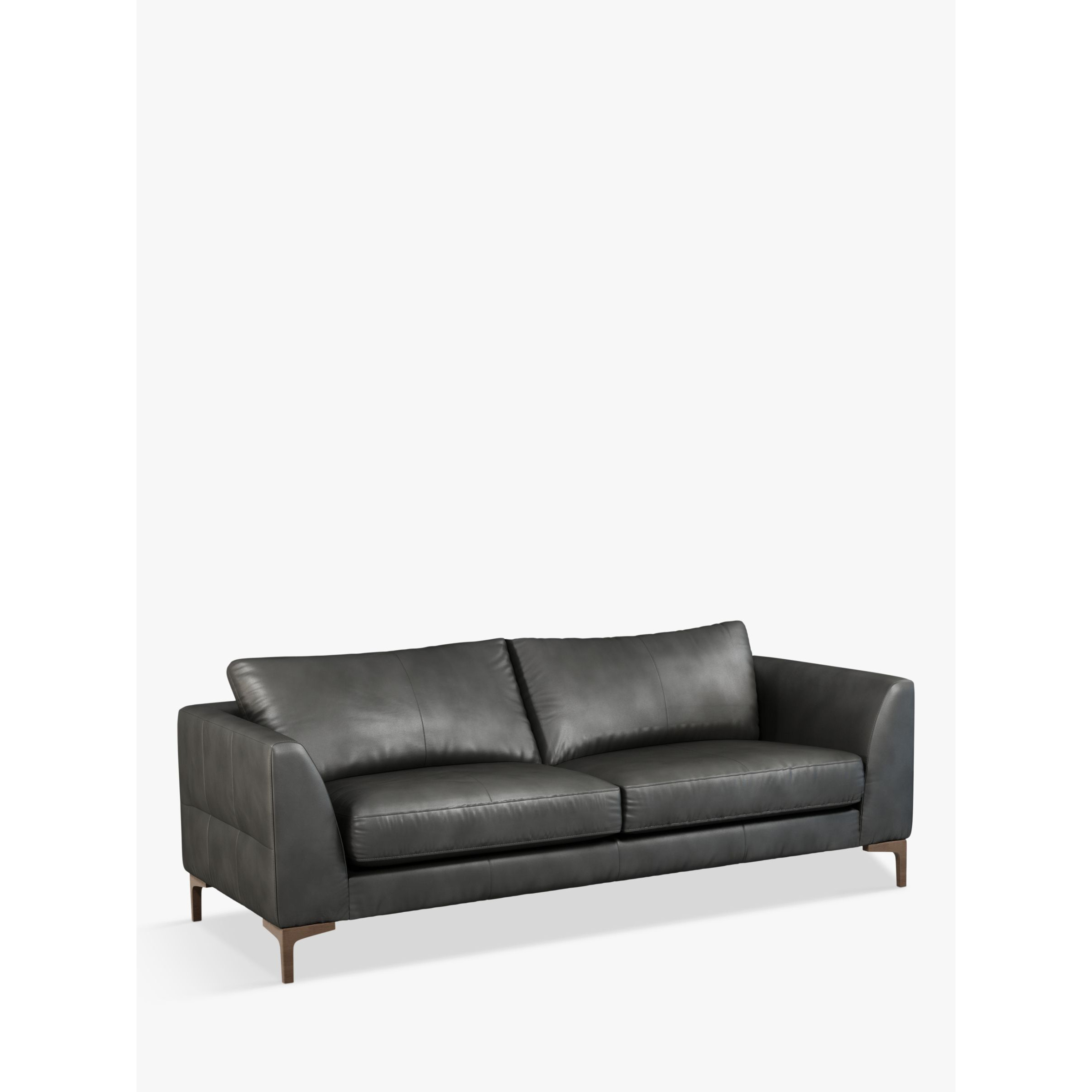 John Lewis Belgrave Grand 4 Seater Leather Sofa, Dark Leg - image 1