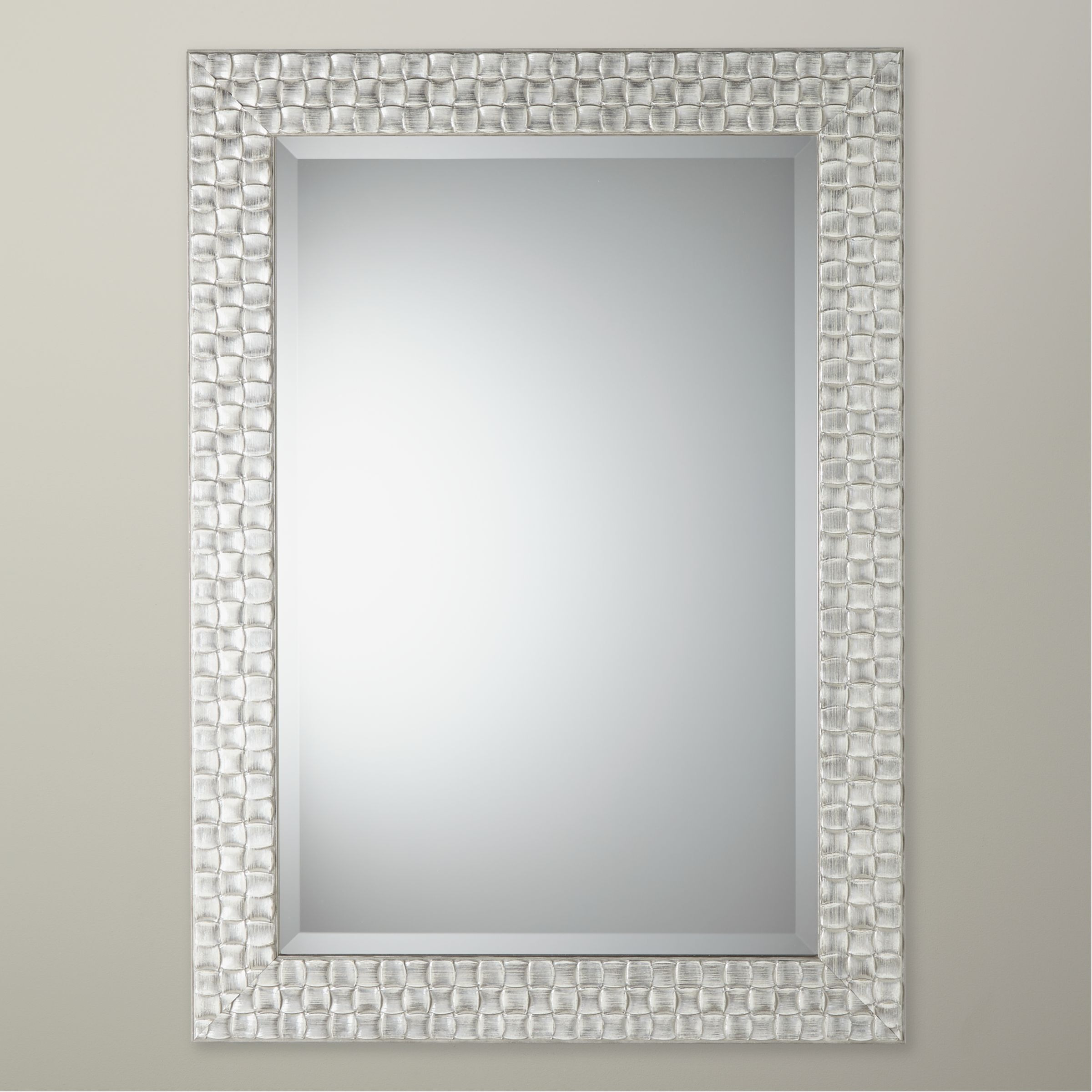 John Lewis Mosaic Wall Mirror, Silver/White - image 1
