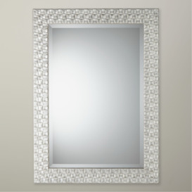 John Lewis Mosaic Wall Mirror, Silver/White - thumbnail 1