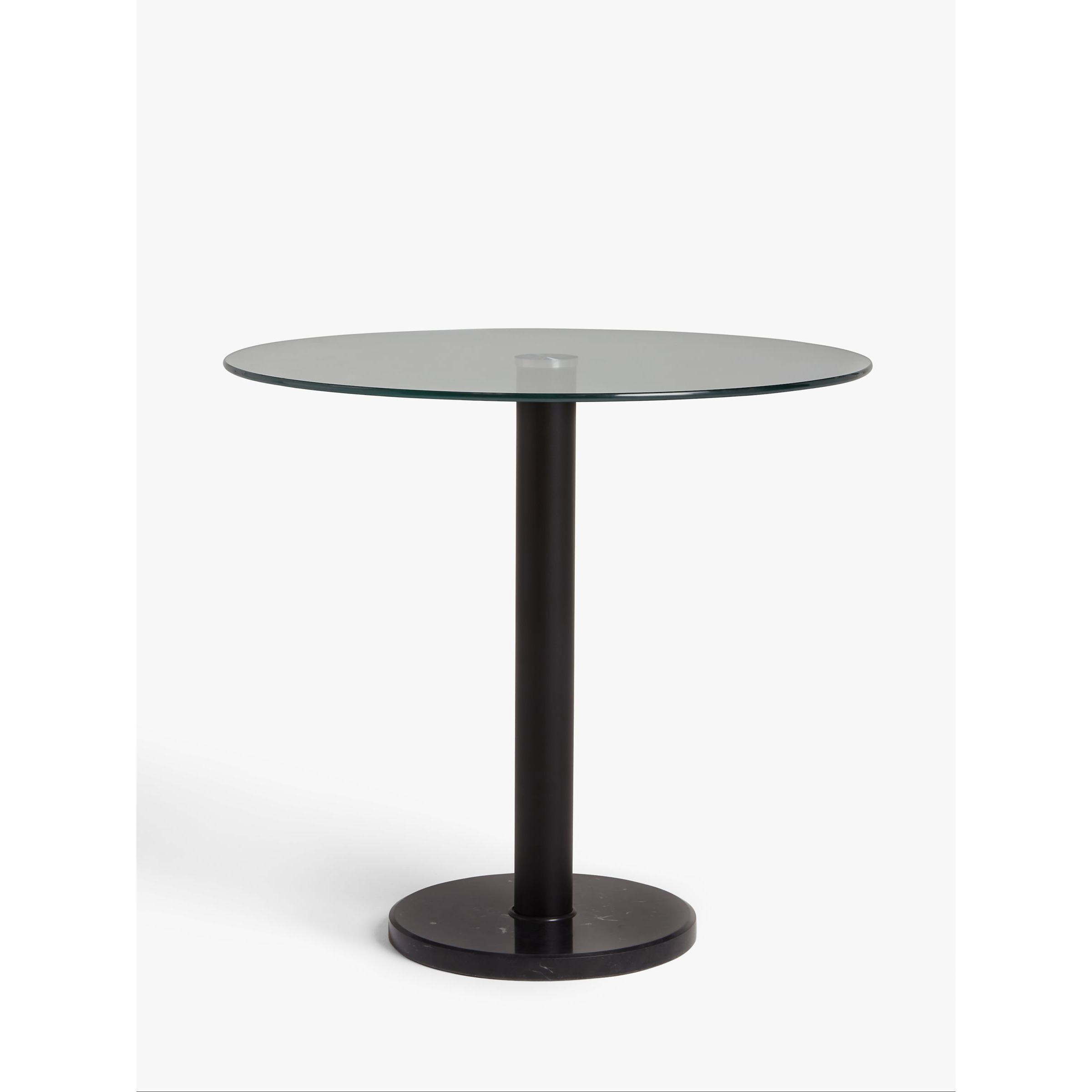 John Lewis ANYDAY Enzo 2 Seater Glass Round Dining Table, Black Marble
