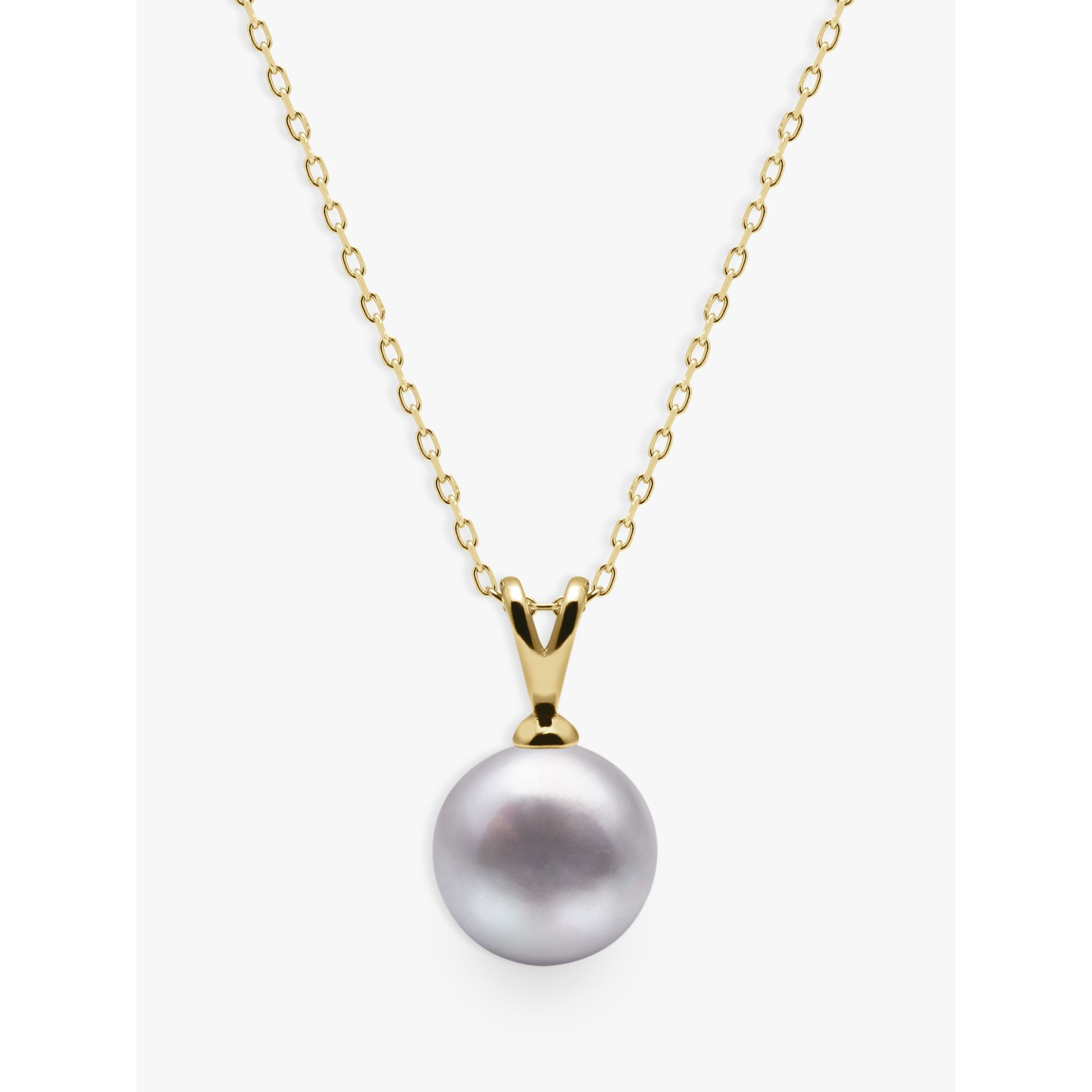 A B Davis Akoya Cultured Pearl Necklace, White/Gold at John Lewis & Partners