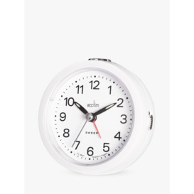 Acctim Elana Non-Ticking Sweep Analogue Alarm Clock, White - thumbnail 1