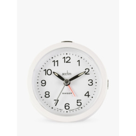 Acctim Elana Non-Ticking Sweep Analogue Alarm Clock, White - thumbnail 2
