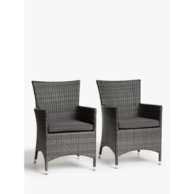 John Lewis Alora Garden Dining Chairs, Set of 2, Brown/Grey