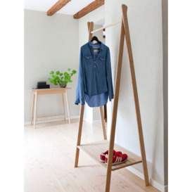 John Lewis Bamboo Clothes Rail with Shelf, Natural - thumbnail 2
