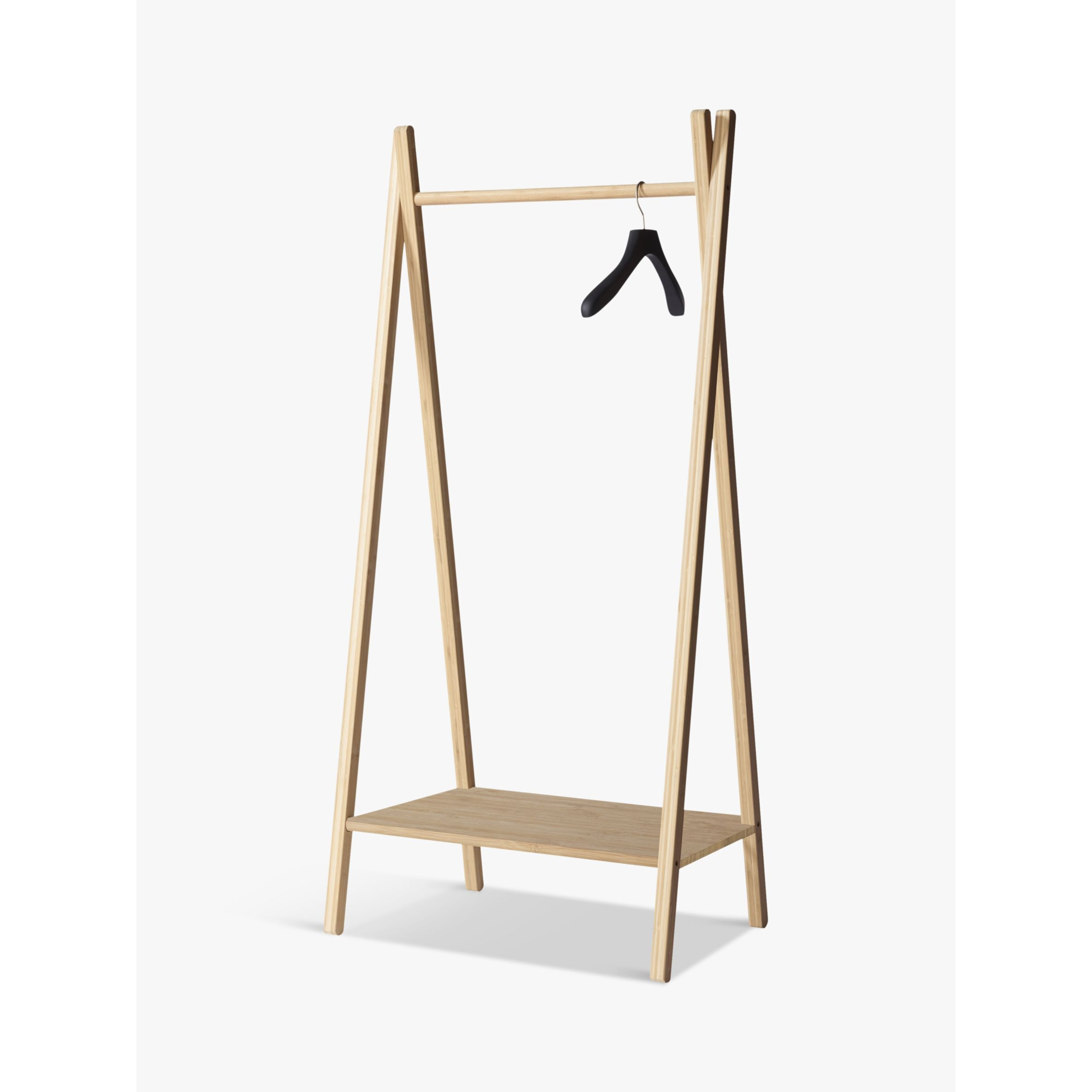John Lewis Bamboo Clothes Rail with Shelf, Natural - image 1