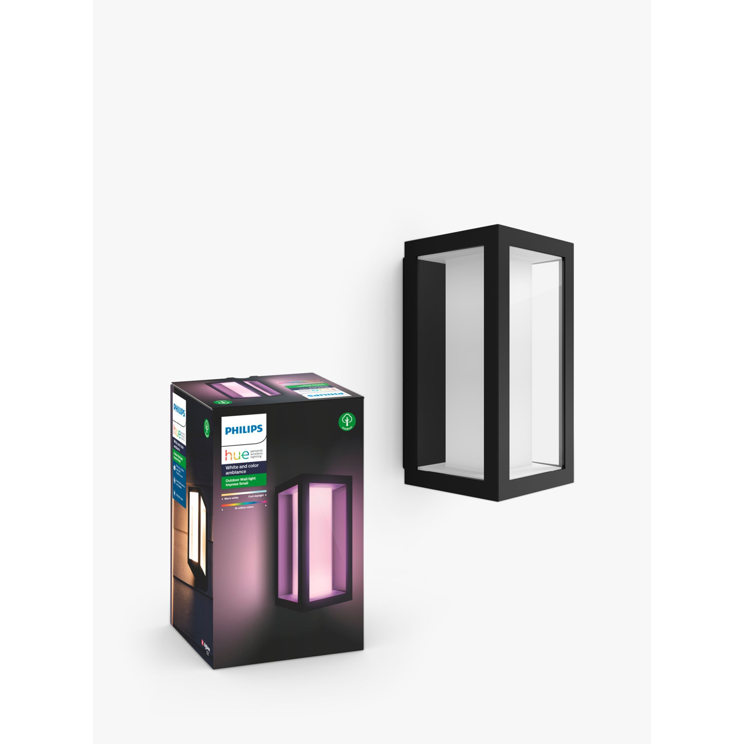 Philips Hue White and Colour Ambiance Impress LED Smart Outdoor Wall Light, Black - image 1