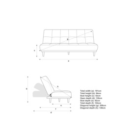 John Lewis Linear Medium 2 Seater Sofa Bed, Light Leg - thumbnail 2