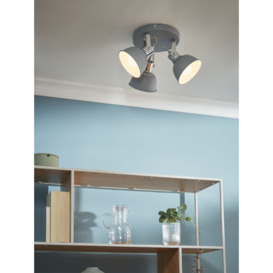 John Lewis SES LED 3 Spotlight Ceiling Plate, Grey - thumbnail 2