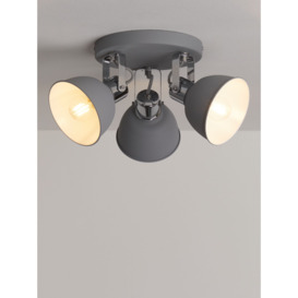 John Lewis SES LED 3 Spotlight Ceiling Plate, Grey - thumbnail 1