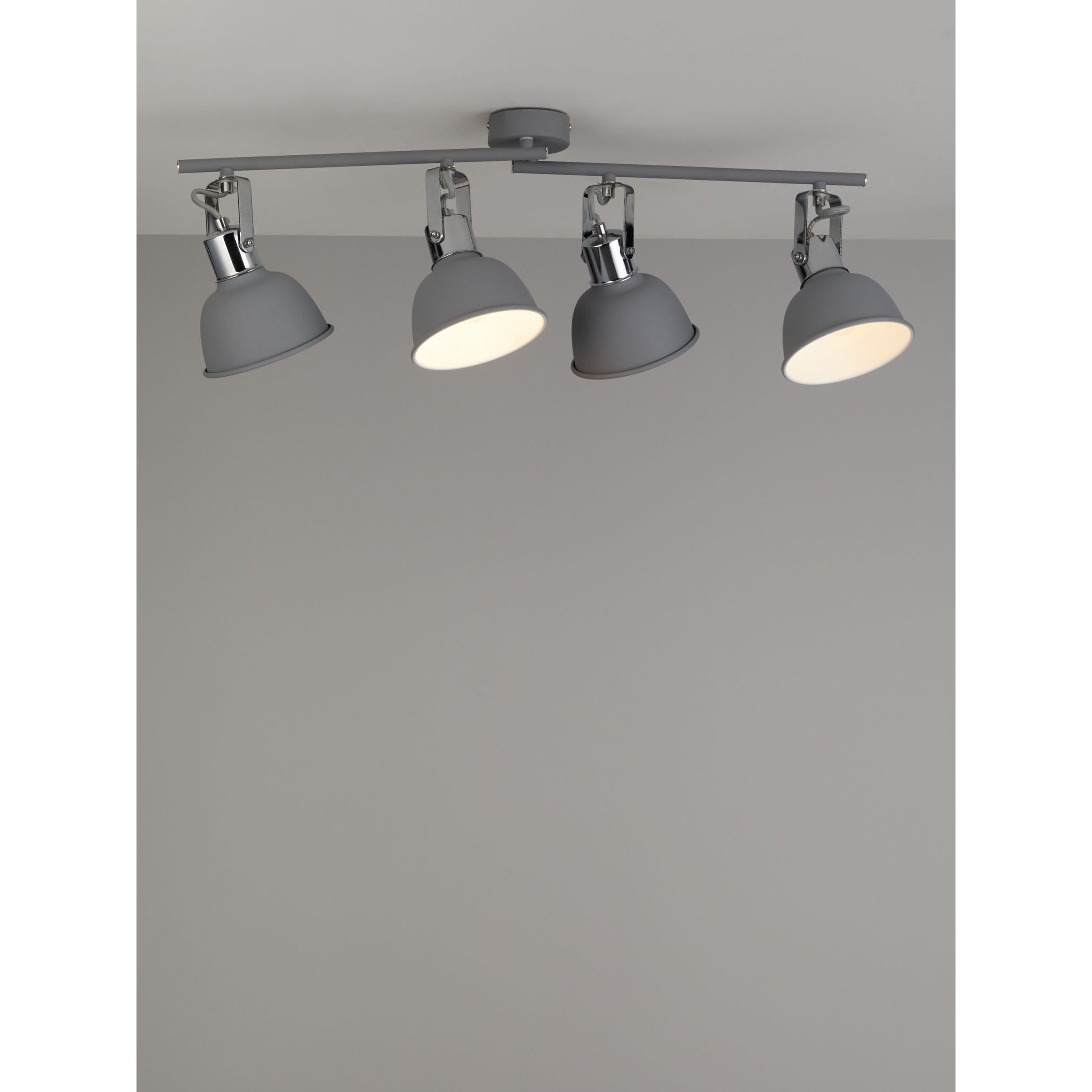 John Lewis SES LED 4 Spotlight Ceiling Bar, Grey - image 1