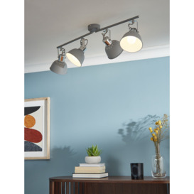 John Lewis SES LED 4 Spotlight Ceiling Bar, Grey - thumbnail 2