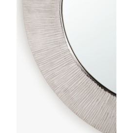 John Lewis Lunar Scratch Round Mirror, 74cm, Silver - thumbnail 2