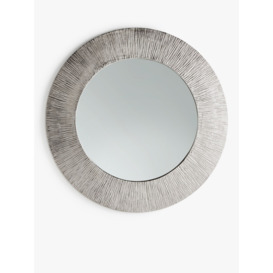 John Lewis Lunar Scratch Round Mirror, 74cm, Silver