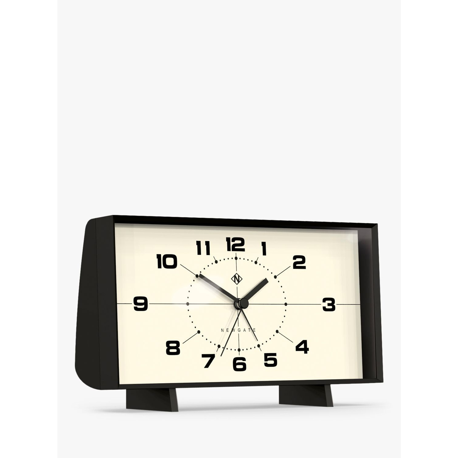 Newgate Clocks Wideboy Retro Silent Sweep Analogue Alarm Mantel Clock, 20.5cm - image 1