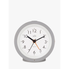 Acctim Elliot Modern Smartlite Non-Ticking Sweep Analogue Alarm Clock, Grey - thumbnail 2